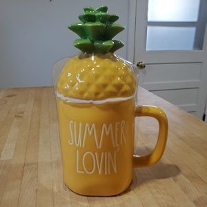 Rae Dunn Summer Lovin yellow pineapple mug NWOT